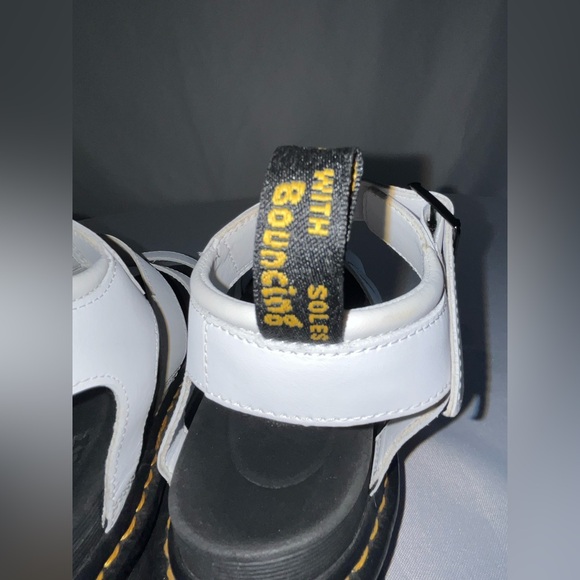 Doc Martens Blaire White Platform Leather Ankle Strap Sandals - Picture 3 of 11